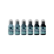 Set World Famous Tattoo Ink A.D. Pancho Pastel Grey x6 Unds