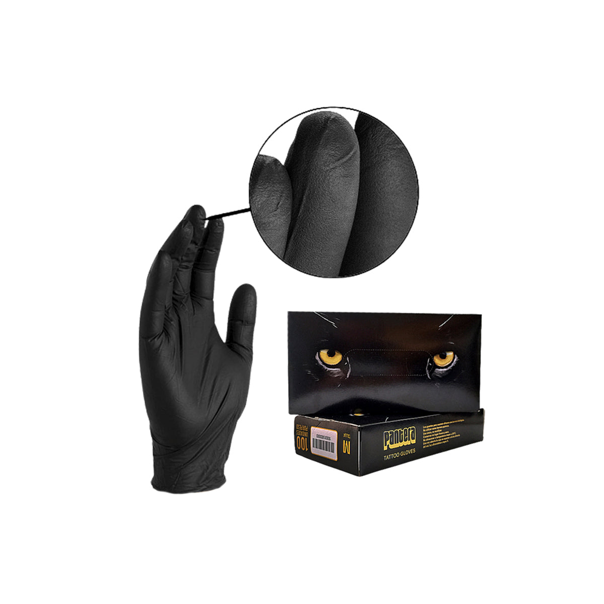 Guantes Pantera de nitrilo negro de 20 a 99 Cajas