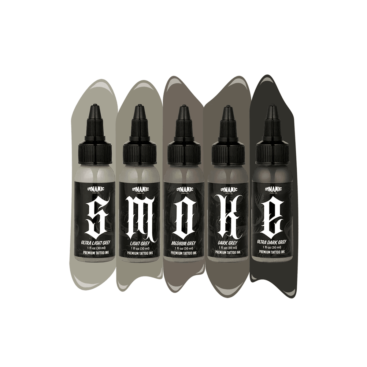 Set Pigmentos para tatuajes Dynamic Opaque Grey Set SMOKE 1oz